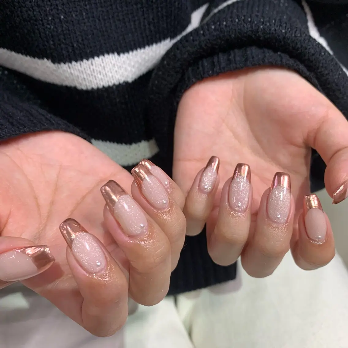 ネイル フレンチネイル マグネットネイル ミラーネイル ELAN) Hasegawaのネイルデザイン