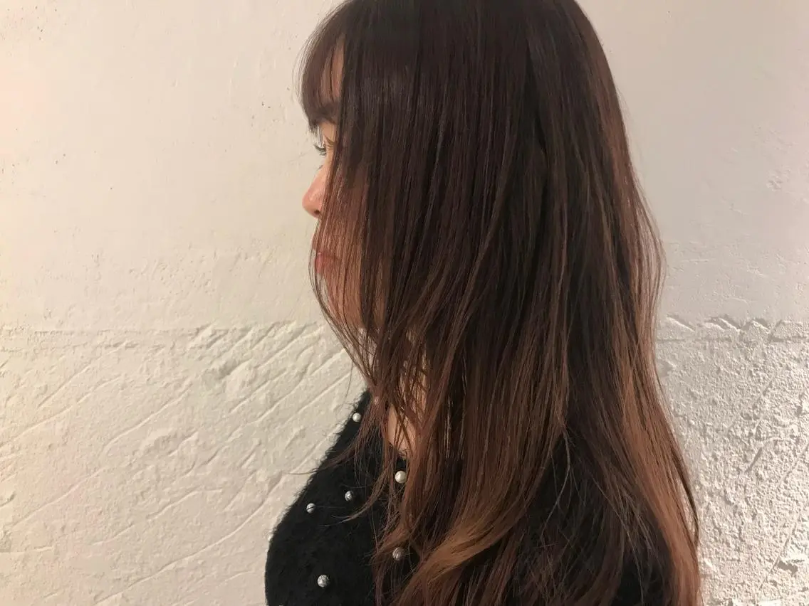 セミロング カラー ヘアアレンジ 外国人風カラー 【体験】韓国 メイク&ヘア天神のヘアスタイル