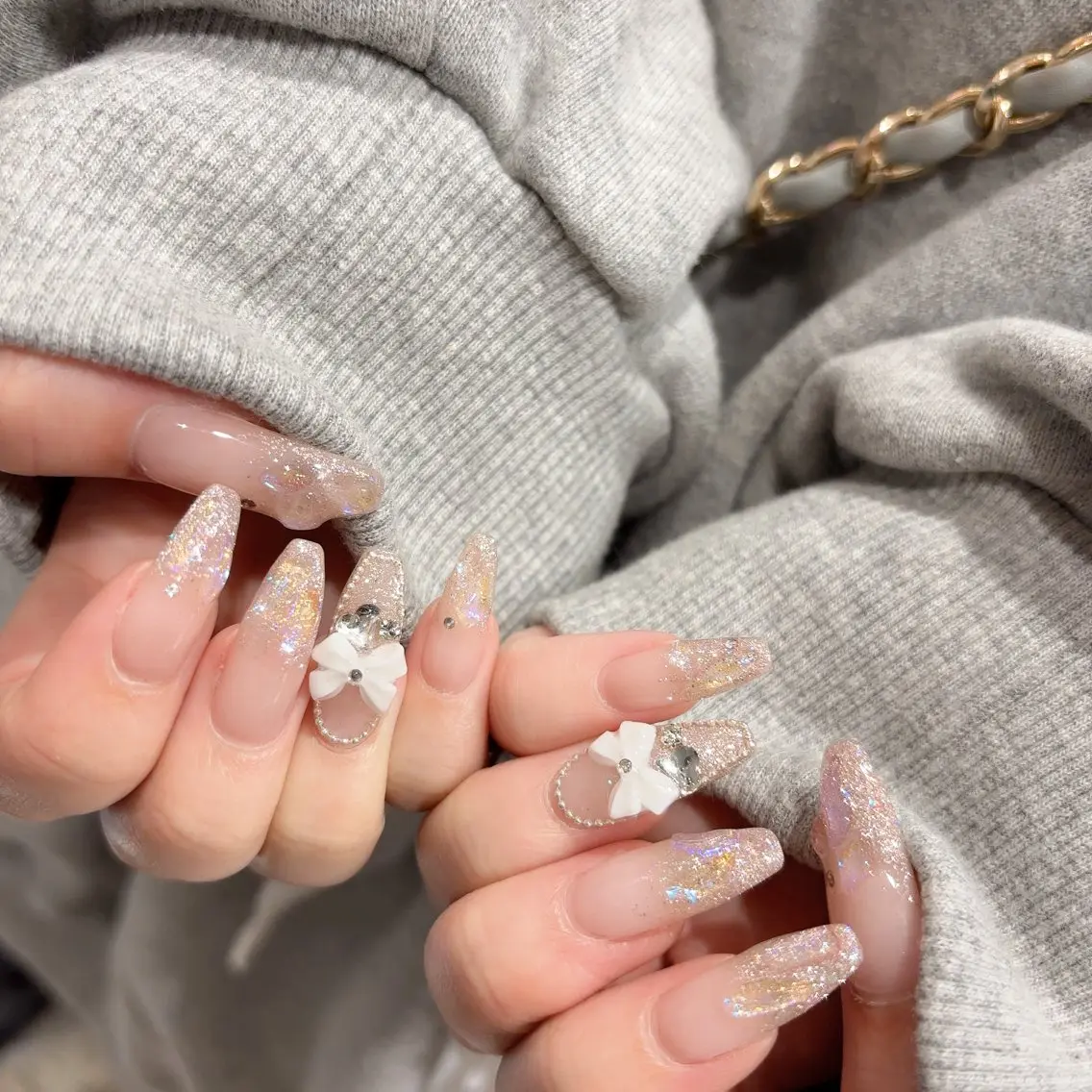 ネイル 氷ネイル・うるうるネイル キラキラネイル ハンドネイル beautiful meみくのネイルデザイン