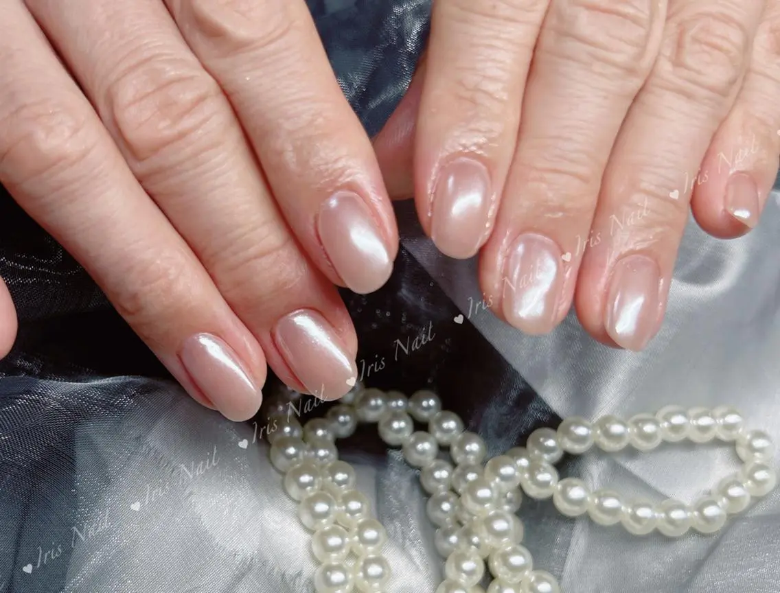 ネイル オーロラネイル ピンク 🍒IRIS Nail🌸のネイルデザイン