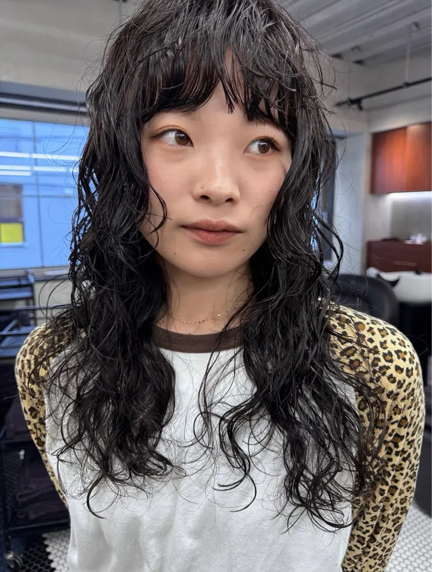 ロング パーマ カット パーマ トリートメント カラー/パーマ/ 鎌田健/渋谷のヘアスタイル