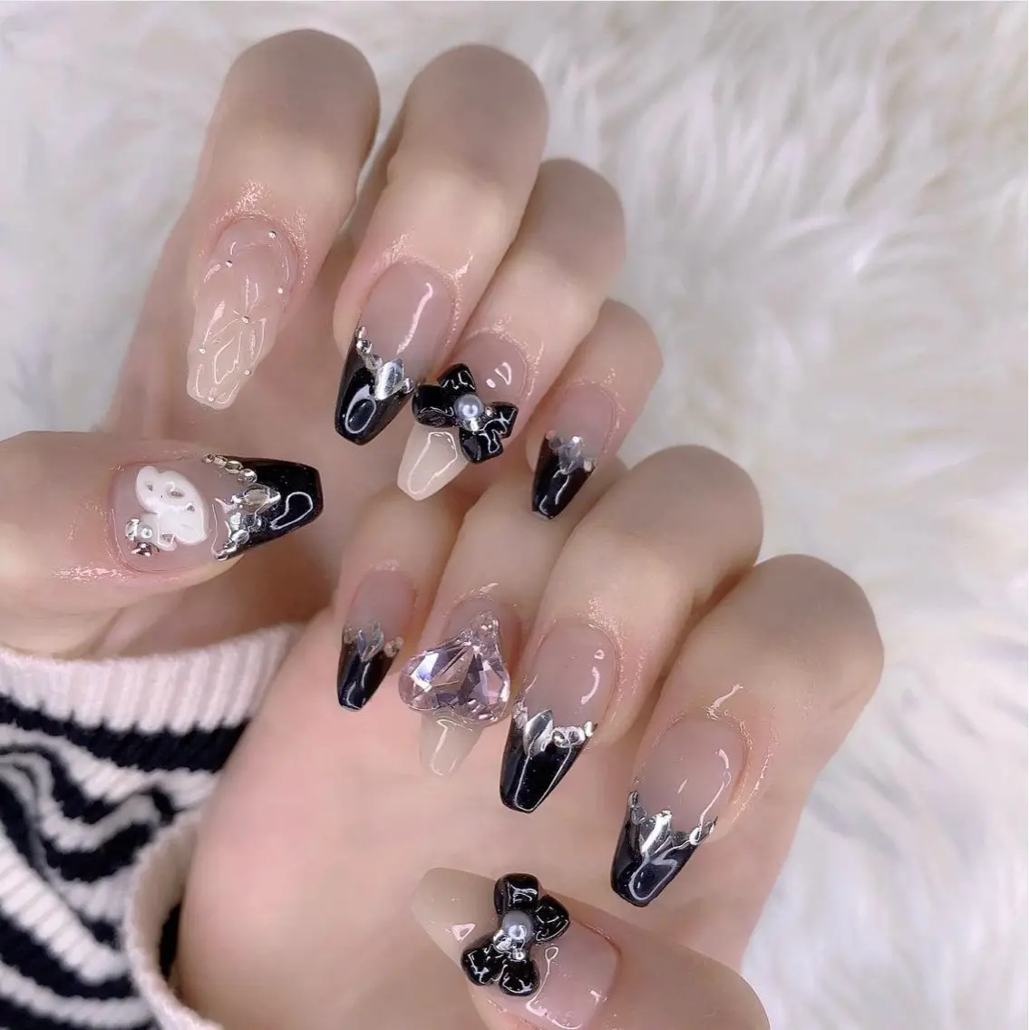 ネイル 渋谷／チップ長さ出し 👑アプレgel-xのネイルデザイン