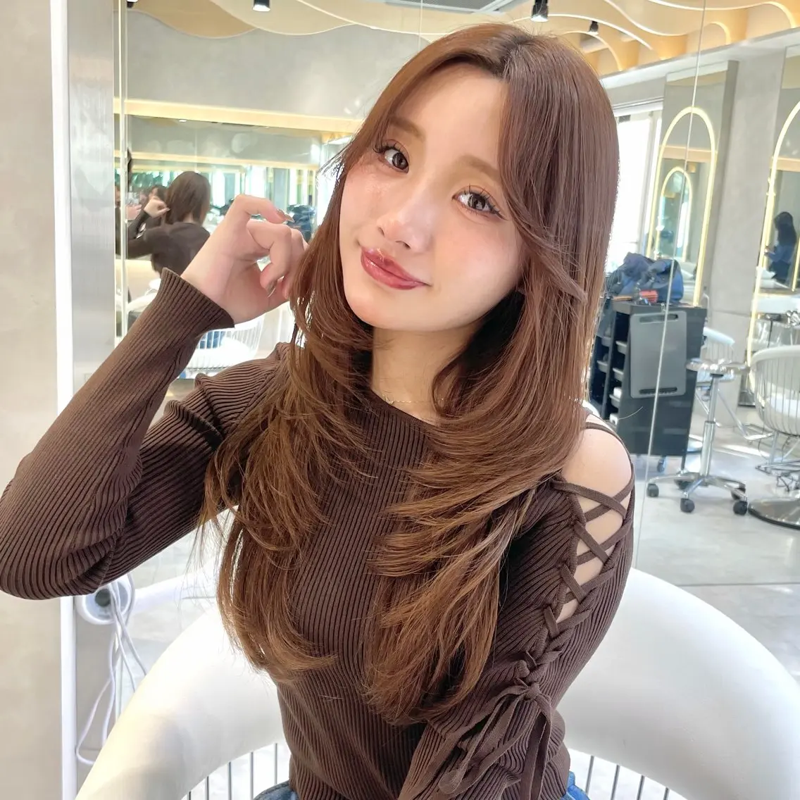 ロング カット ヘアカラー トリートメント 韓国/ハッシュカット /レイヤー🧸千純のヘアスタイル