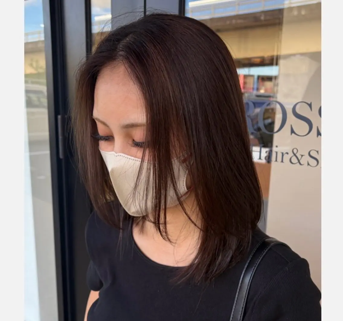 ミディアム カラー ブラウンカラー チョコレートブラウン 韓国風ヘア ヘアカラー あずま りじゅ ✶ /ROSSO うるまのヘアスタイル