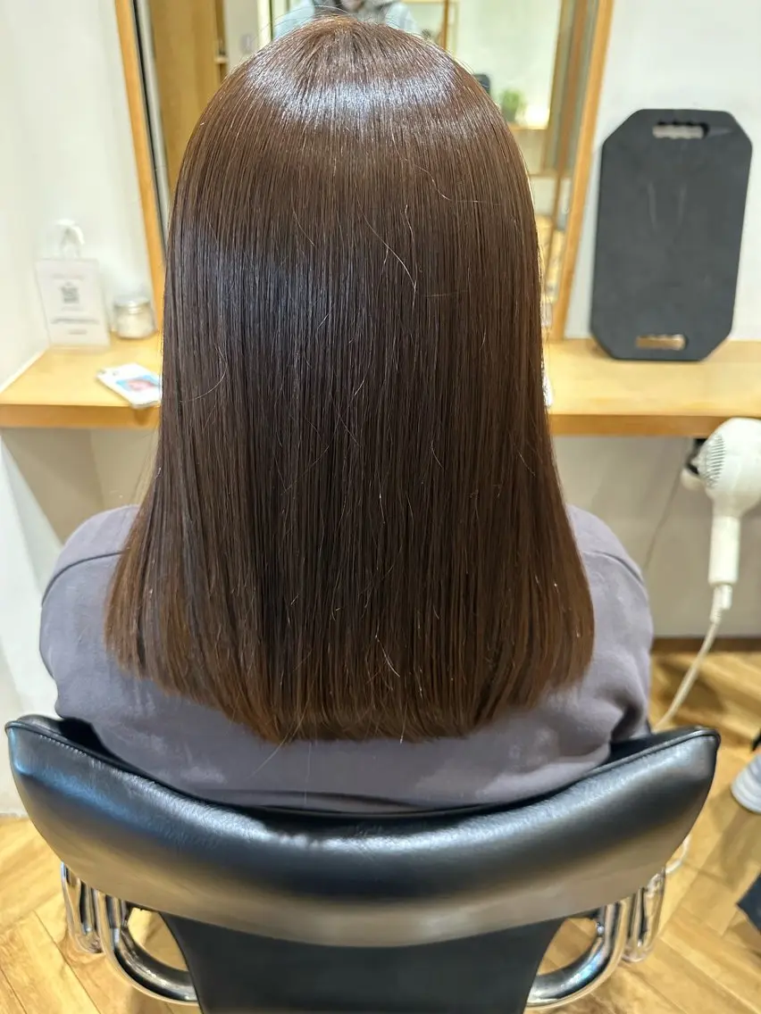 ロング カラー ベージュカラー ブラウンカラー 織田 ゆみのヘアスタイル