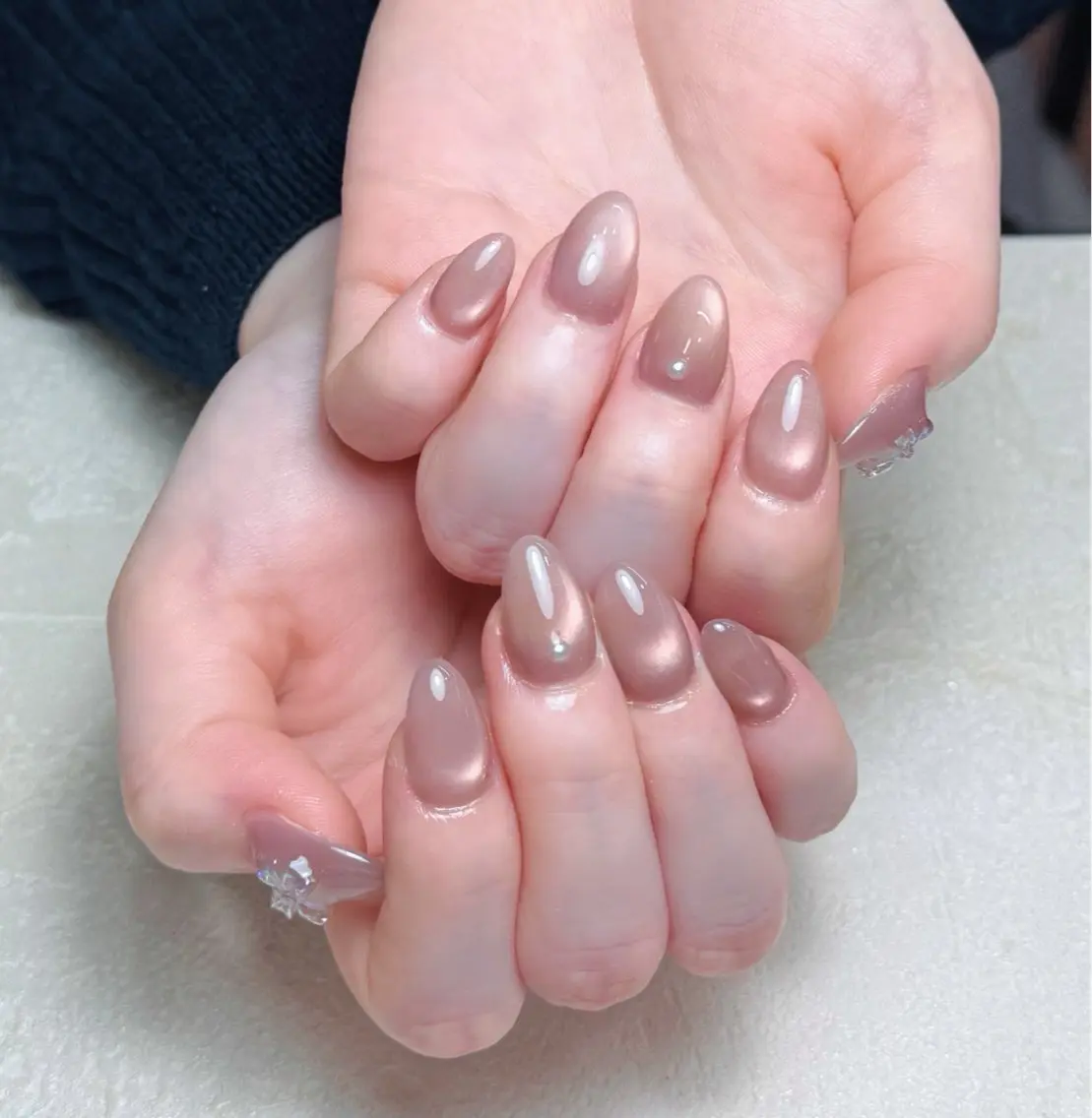 ネイル チークネイル 長さ出し フレンチネイル ジェルネイル ガーリー ハンドネイル 中野駅から2分 MEO NAILのネイルデザイン