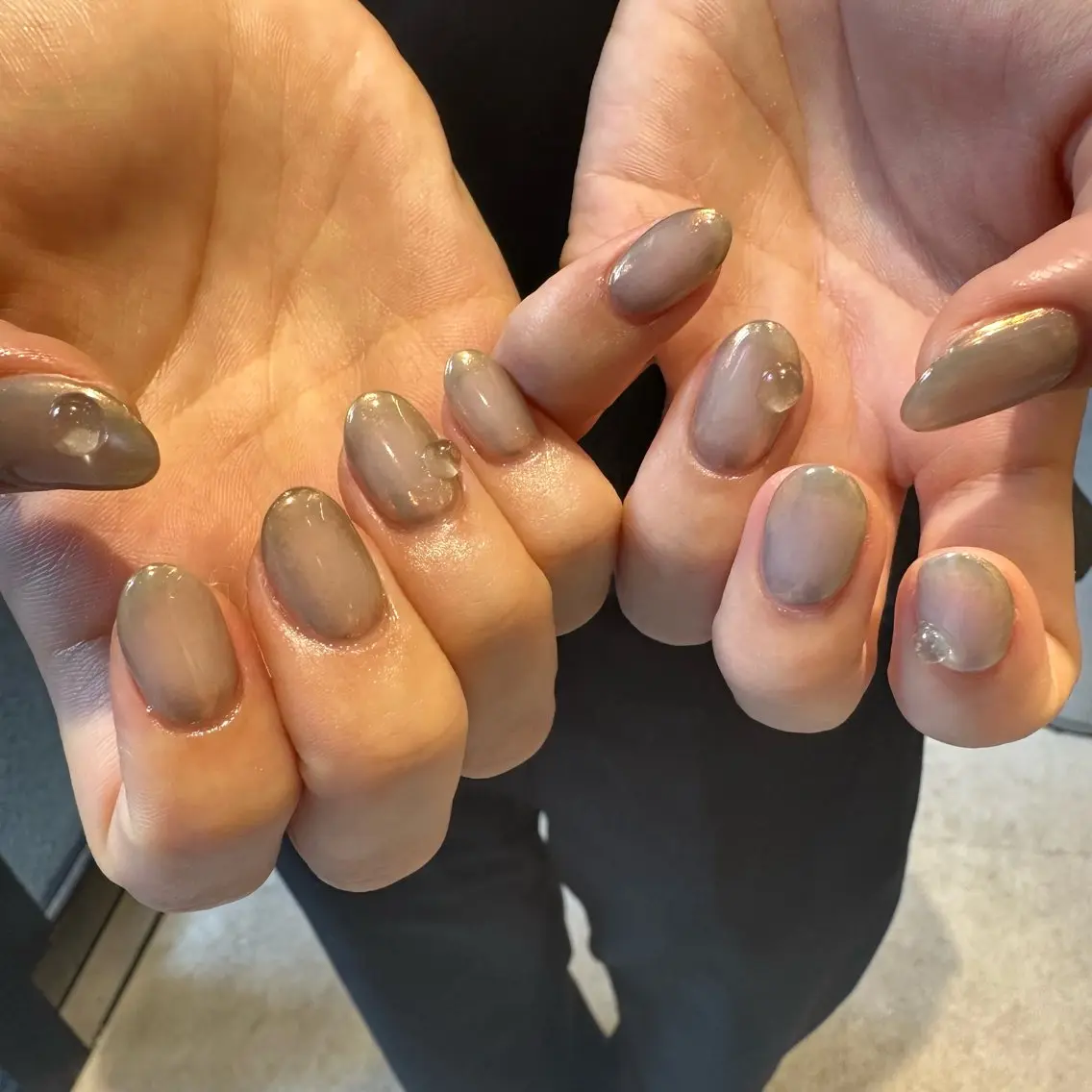 ネイル ジェルネイル 氷ネイル・うるうるネイル 韓国ネイル ラメ(グリッター) ミラーネイル ニュアンスネイル 💅🏻yuuiのネイルデザイン