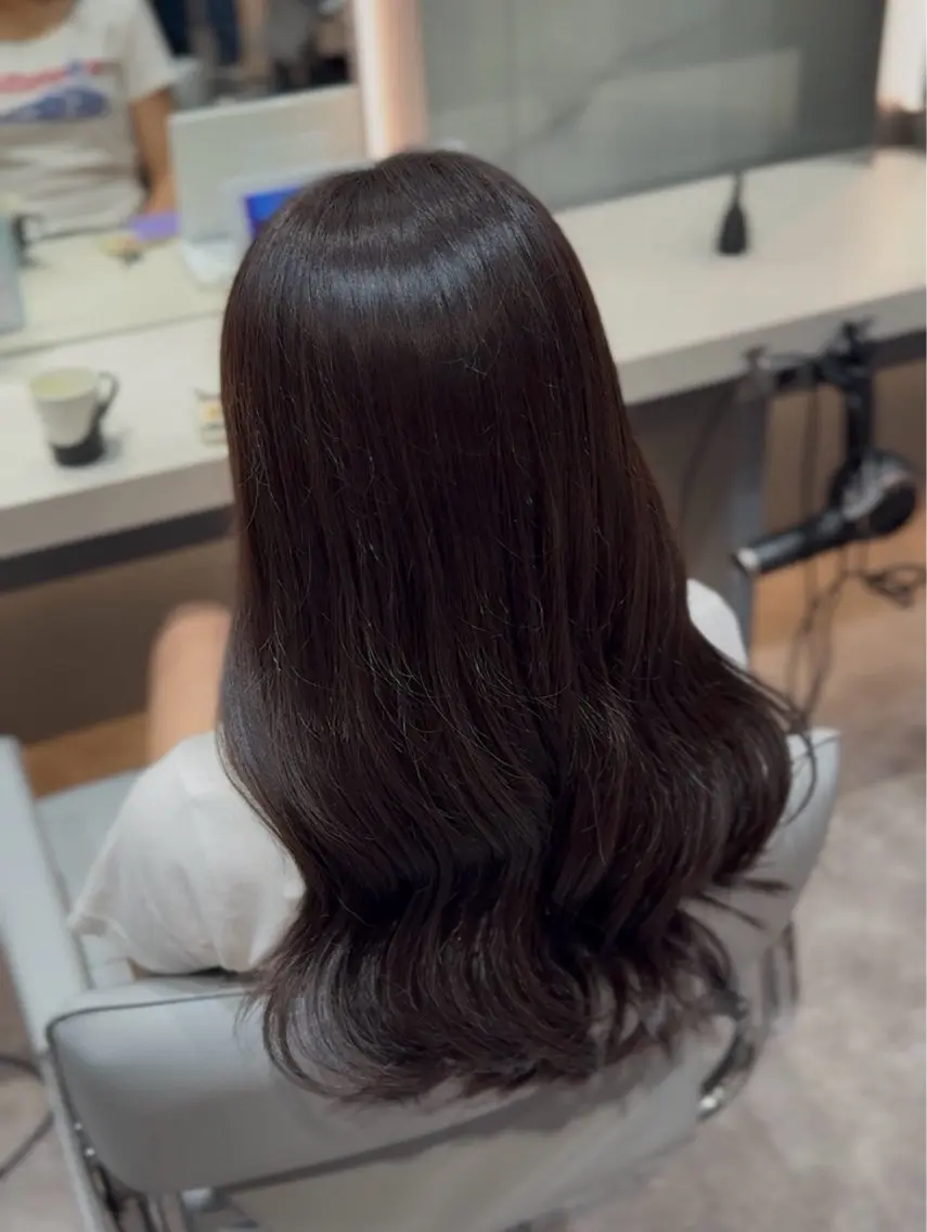 ロング カラー アッシュ カット ヘアカラー HINARI/透明感 カラー/縮毛矯正⭐️のヘアスタイル