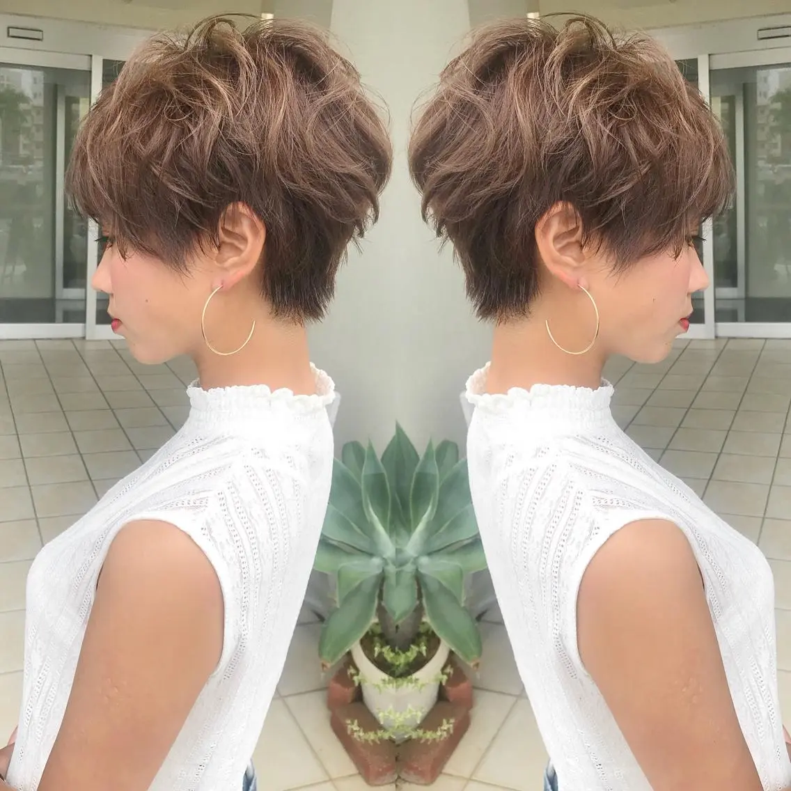 ショート カラー ショートヘア grand juteのヘアスタイル