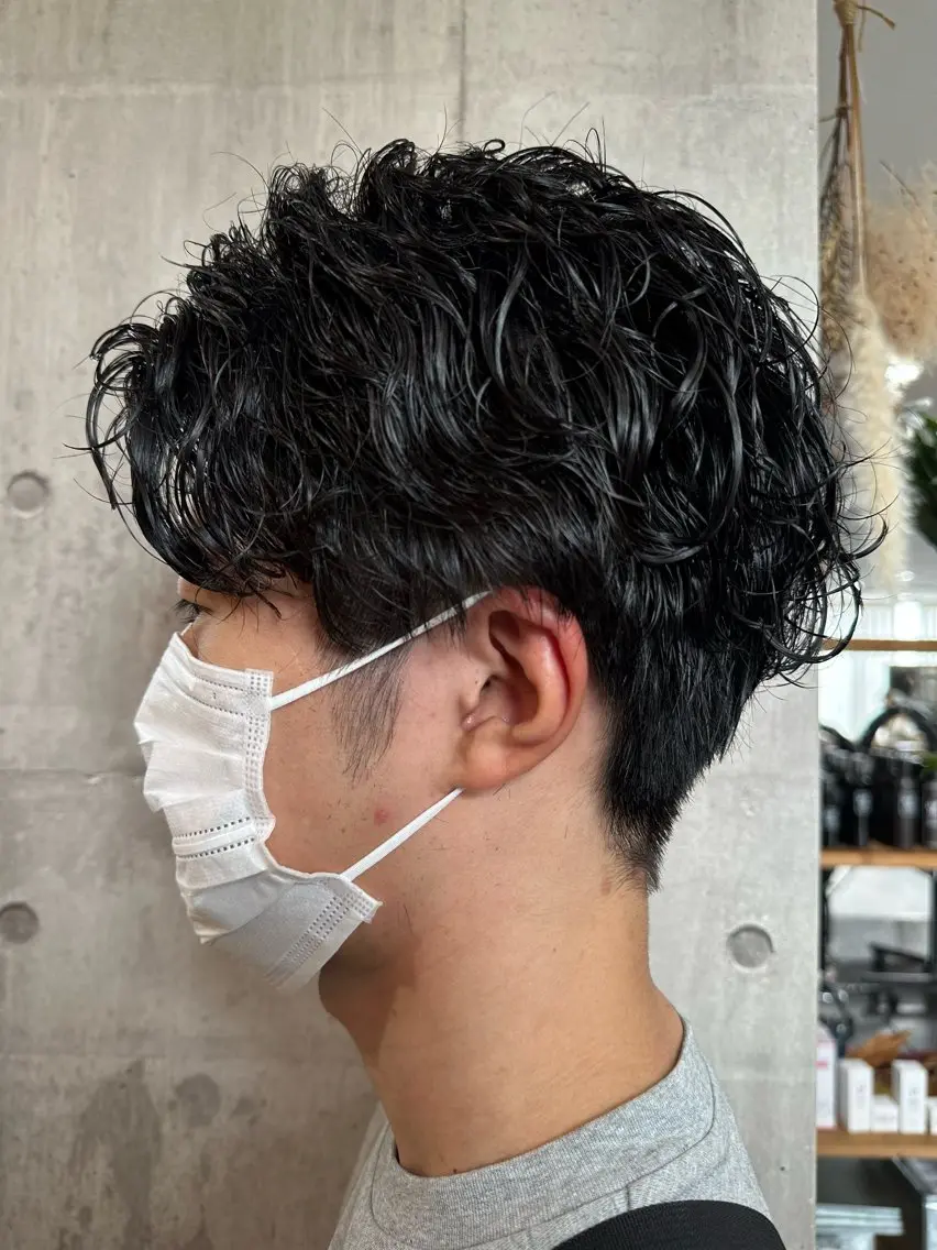 ショート パーマ メンズ カット パーマ メンズ指名率NO1✨ 小松唯歩のヘアスタイル