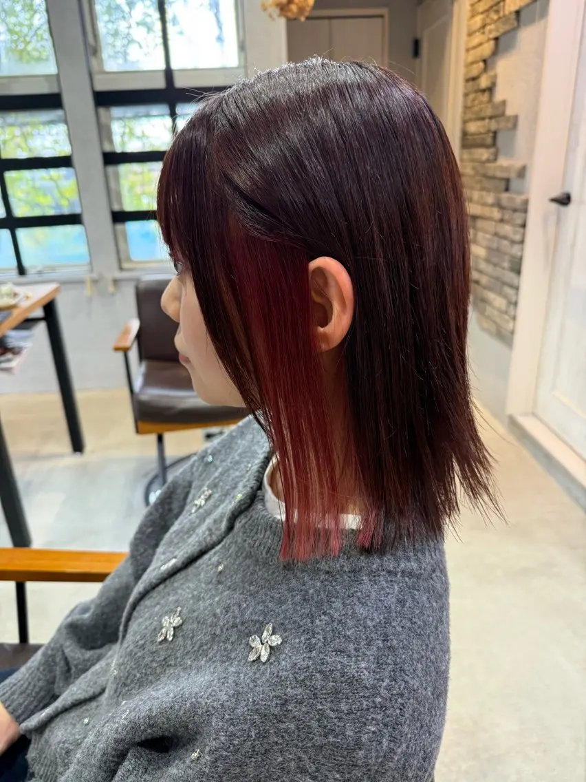ミディアム カラー トリートメント ブリーチ特化 コンテスト優勝サロンのヘアスタイル