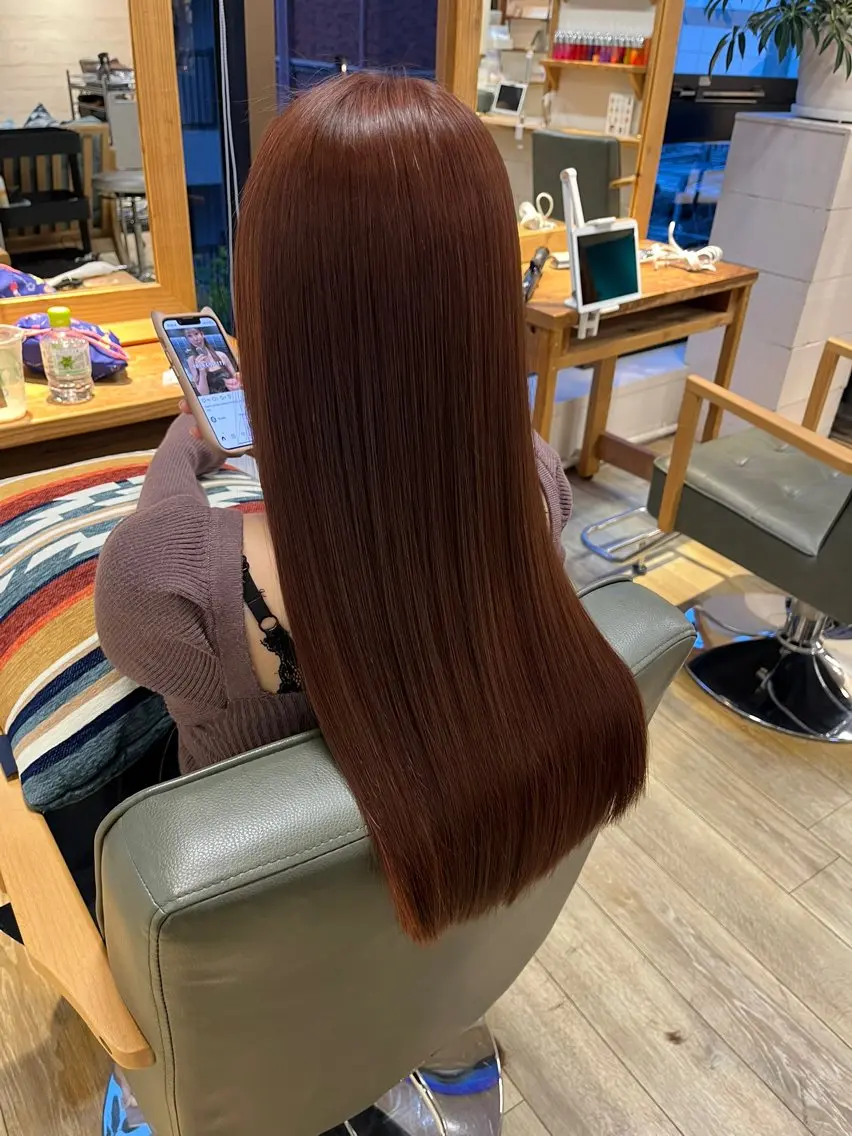 ロング カラー ピンクカラー カット ヘアカラー トリートメント メテオカラー/ 縮毛矯正/高橋勇樹のヘアスタイル