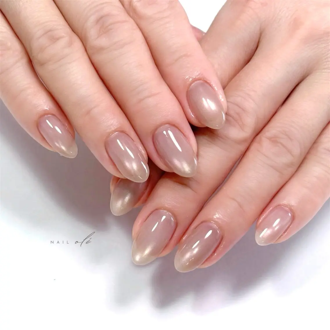 ネイル ブラウン マグネットネイル オフィスネイル シンプルネイル ハンドネイル NAIL oleのネイルデザイン