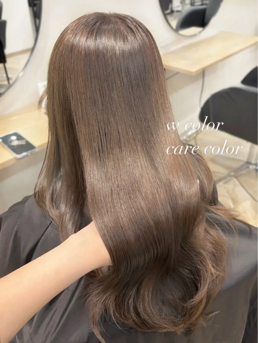 ロング カラー ケアカラー ダブルカラー 髪質改善 ヘアカラー トリートメント 名駅/sHiHo/透 明感カラー✨🎀/のヘアスタイル