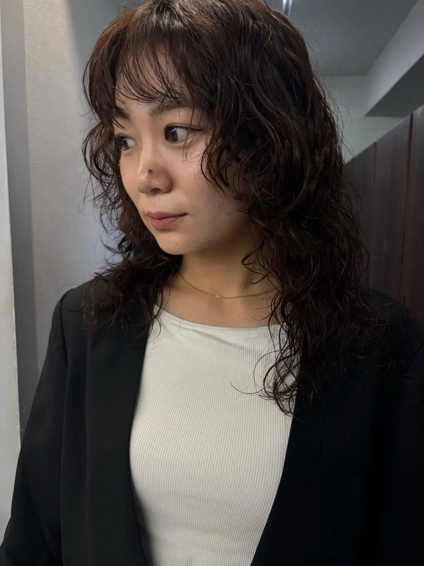 ミディアム パーマ ヘアアレンジ カット パーマ 💟Opus/ Mizuki🐕💟のヘアスタイル