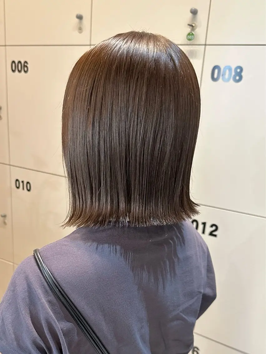 ミディアム カラー カット トリートメント 透明感カラー/ボブ /佐藤伶のヘアスタイル