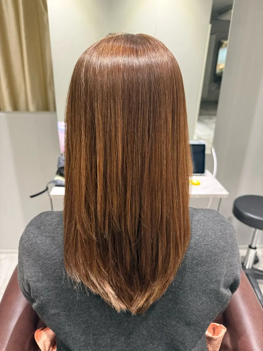 ロング 縮毛矯正 永美 千夏のヘアスタイル