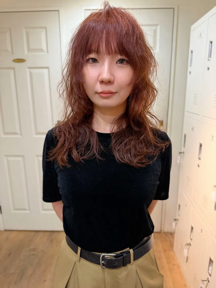 ロング カラー パーマ カット ヘアカラー パーマ YUKI デジパ モデル募集中！のヘアスタイル