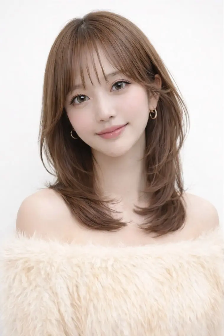 ミディアム レイヤーカット 縮毛矯正 縮毛矯正 トリートメント LAS 代表 ナガカワ コウヘイのヘアスタイル
