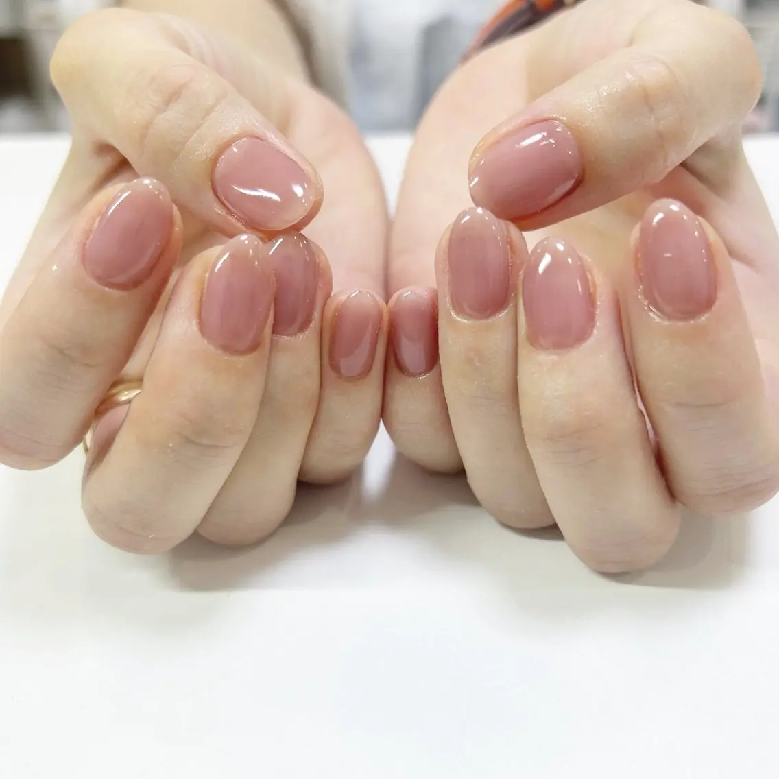 ネイル オフィスネイル ワンカラーネイル ピンク シンプルネイル ハンドネイル haac nailsのネイルデザイン