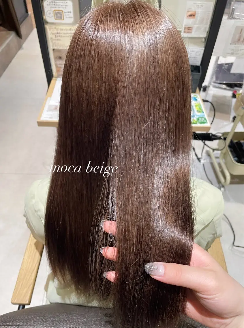 カラー ベージュカラー 透明感カラー モカベージュ ヘアカラー トリートメント ‎友愛/ 川越/艶カラー‪⋆꙳のヘアスタイル