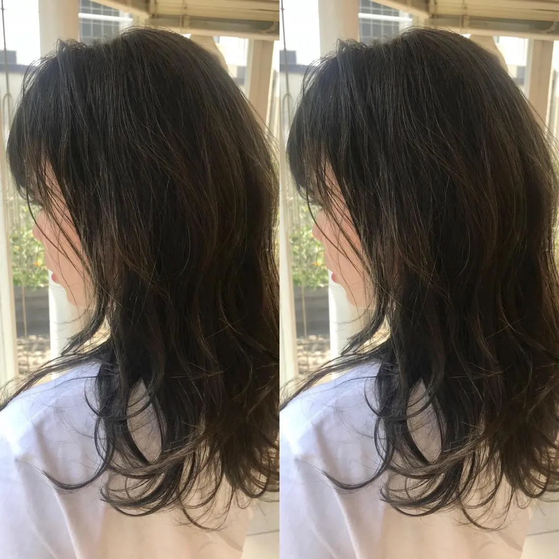 セミロング カラー 小栗 麻衣のヘアスタイル