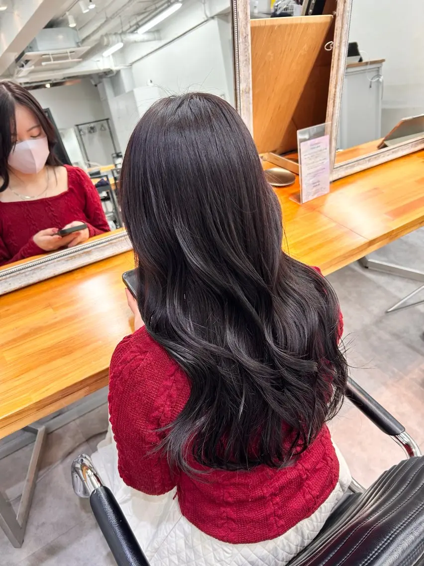 ロング ヘアカラー ヘアセット 🧸🍯ダブルカラー モデルmio🍯🧸のヘアスタイル