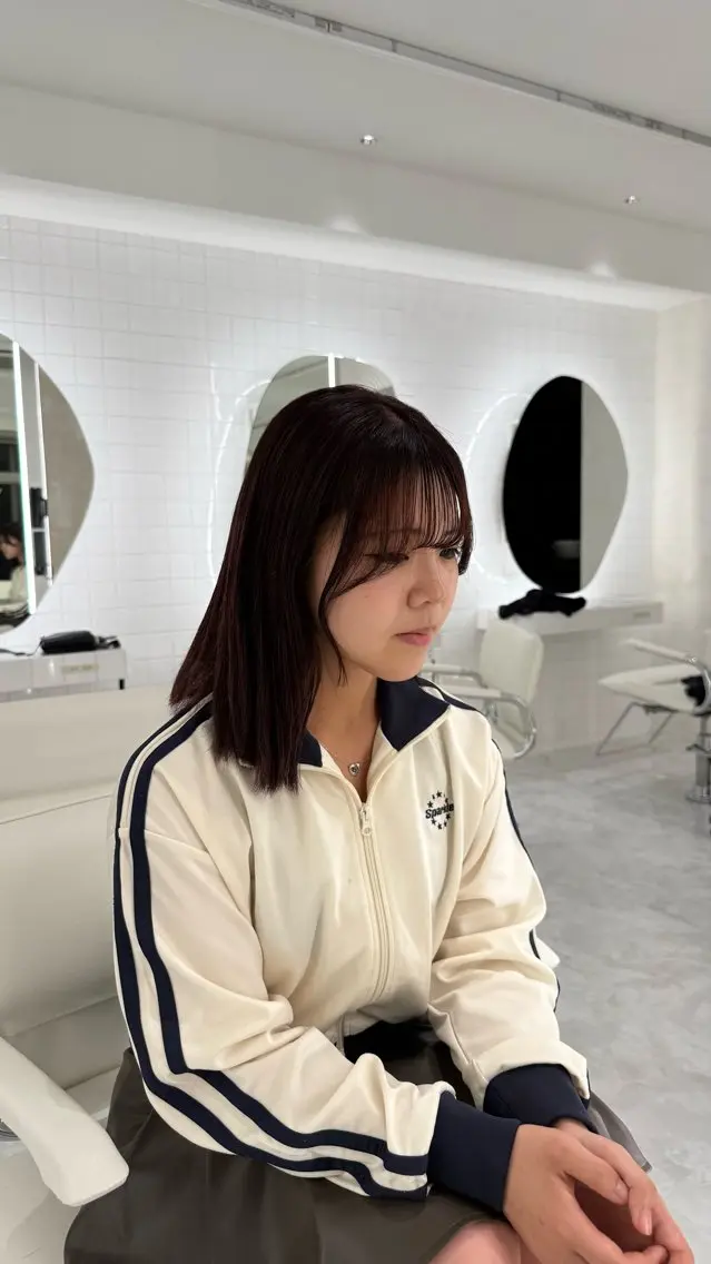 ミディアム カラー 透明感カラー 💋🩷りなのヘアスタイル