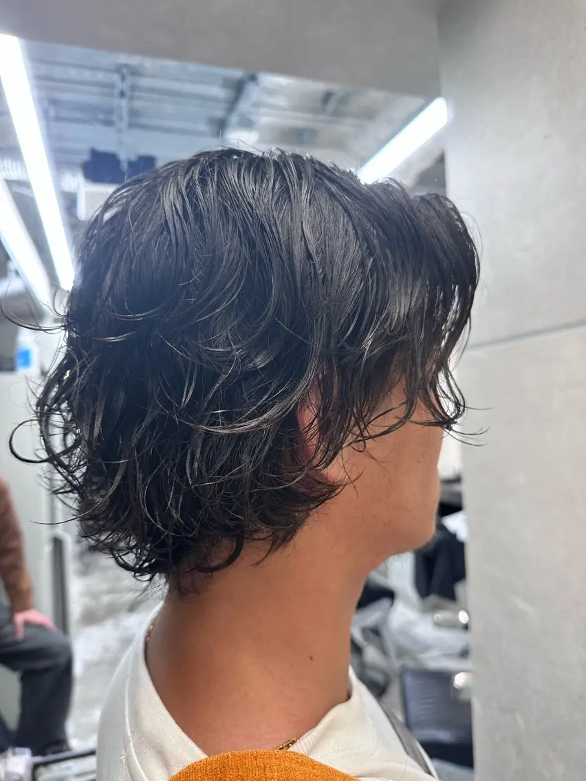 ミディアム パーマ ニュアンスパーマ カット パーマ 石川 琉星のヘアスタイル