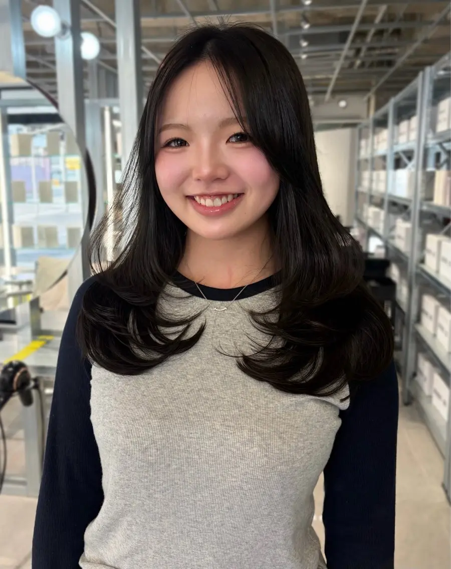 セミロング カラー カット ヘアカラー トリートメント ダブルカラー/レイヤ ーカット 🤍ゆきなのヘアスタイル