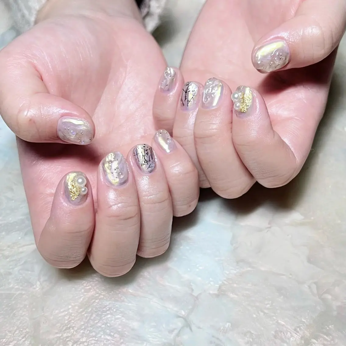 ネイル マグネットネイル ニュアンスネイル ショートネイル gemickle nailのネイルデザイン