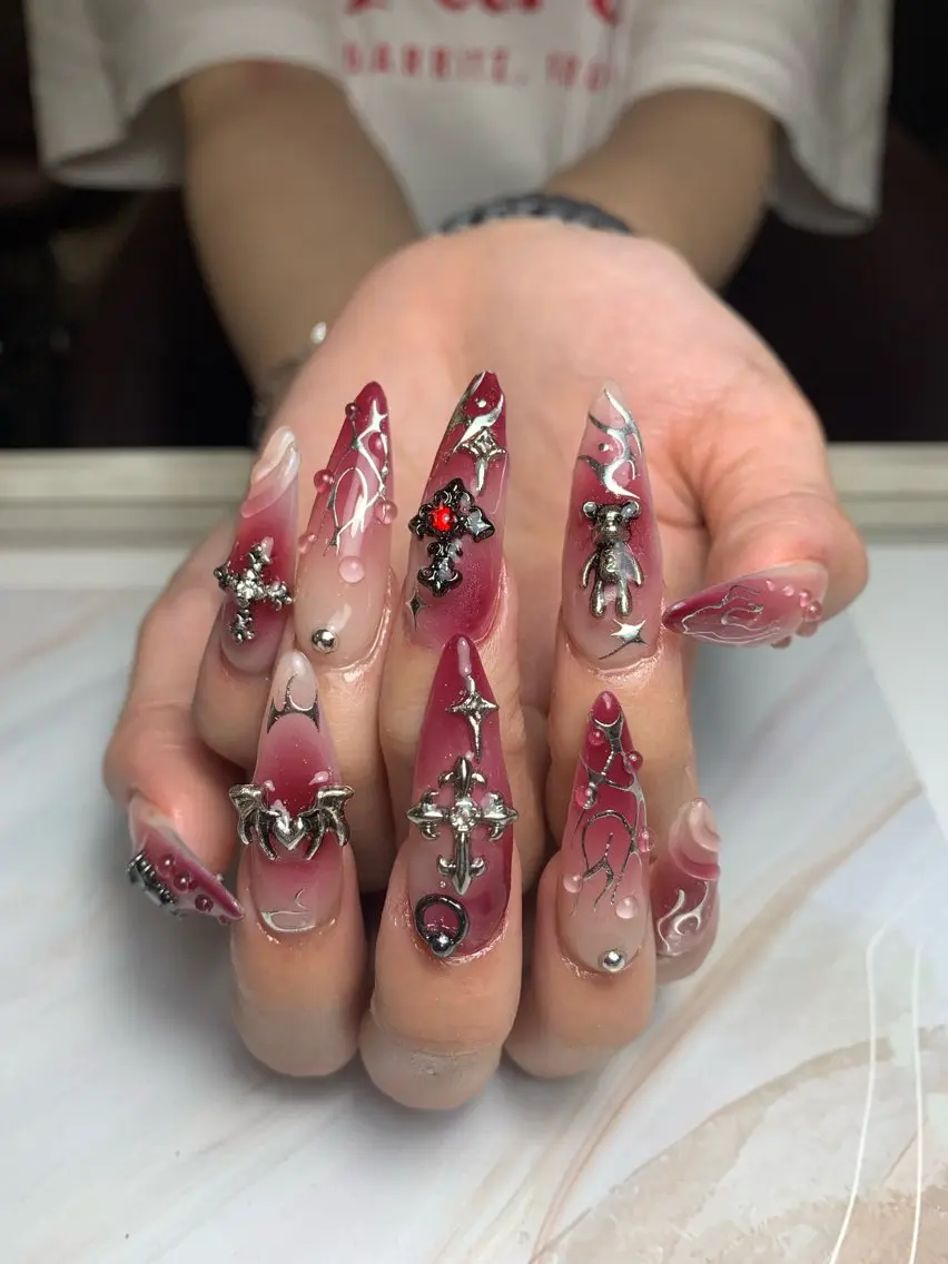 ネイル フレンチネイル ジェルネイル 韓国ネイル マグネットネイル マグネットフレンチ akina nailsのネイルデザイン