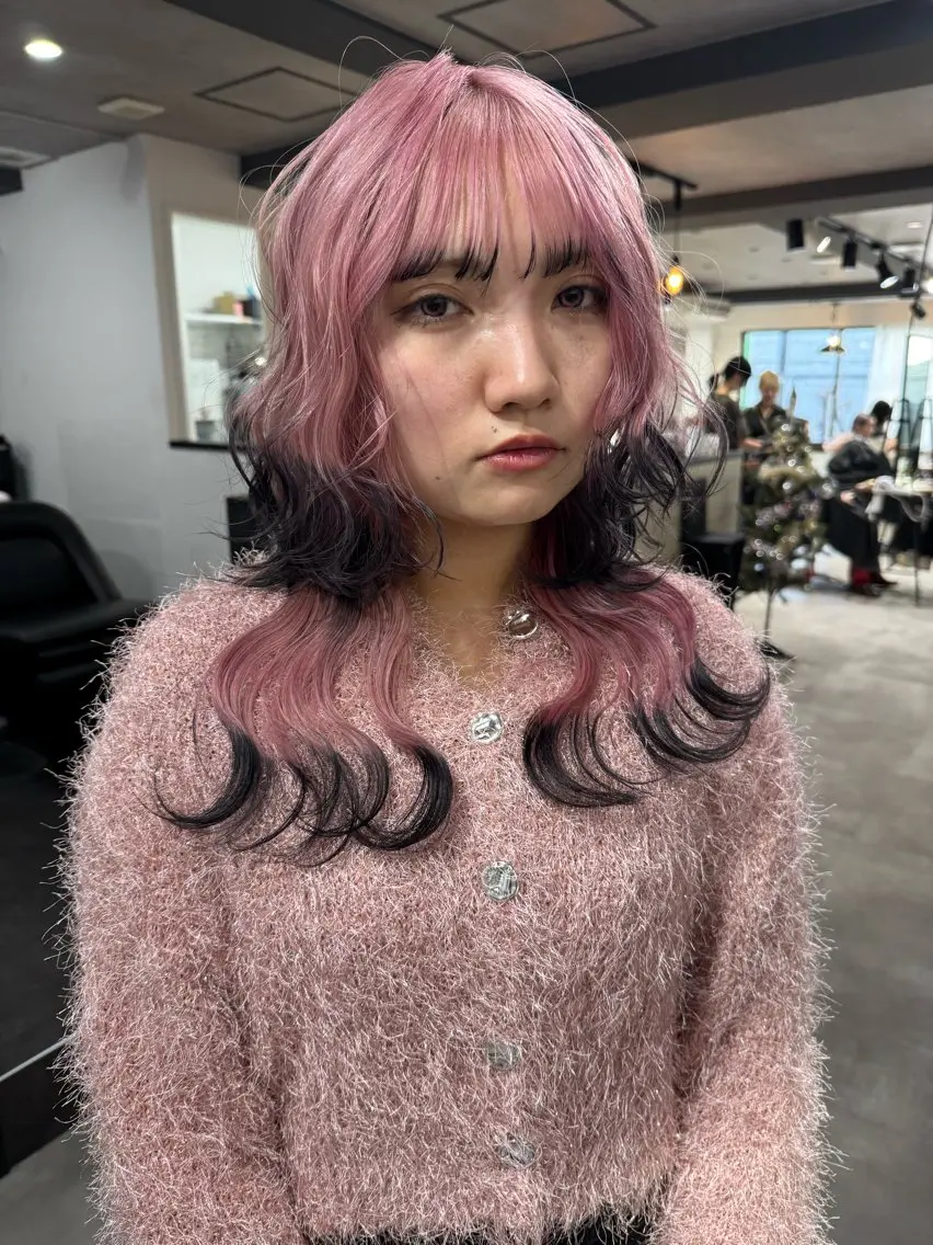 セミロング カラー デザインカラー カット ヘアカラー トリートメント ダブルカラー🩰 CHIHIRO👒のヘアスタイル