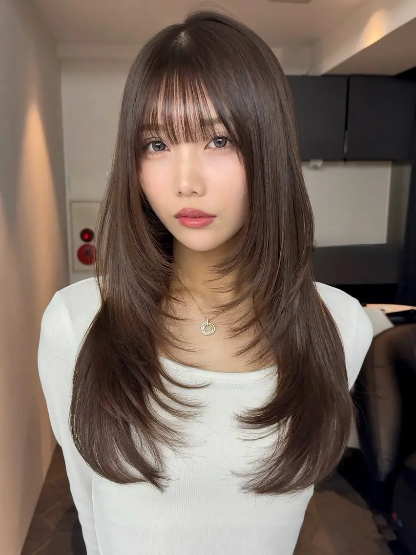 ロング レイヤーカット ロング 髪質改善 似合せカットTodaのヘアスタイル