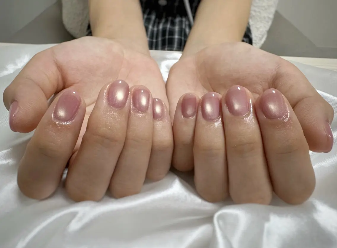ネイル マグネットネイル ピンク ハンドネイル Amule nailのネイルデザイン