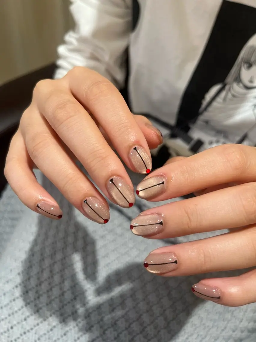 ネイル ブラウン 赤色 ハンドネイル NailAVANCE Ichikaのネイルデザイン