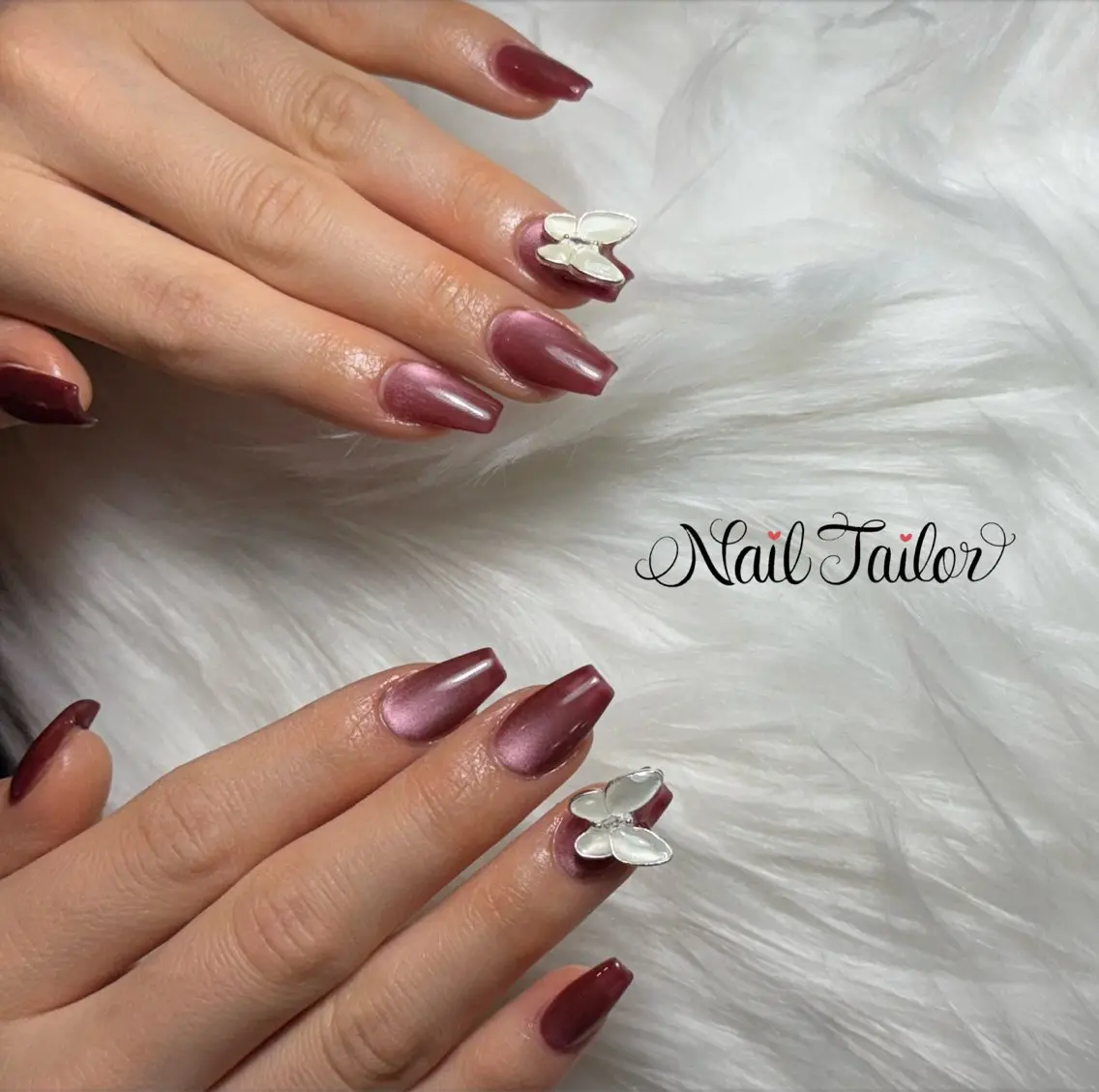 ネイル 長さ出し キラキラネイル ロングネイル マグネットネイル ワンカラーネイル NailTailor ネイルテイラーのネイルデザイン