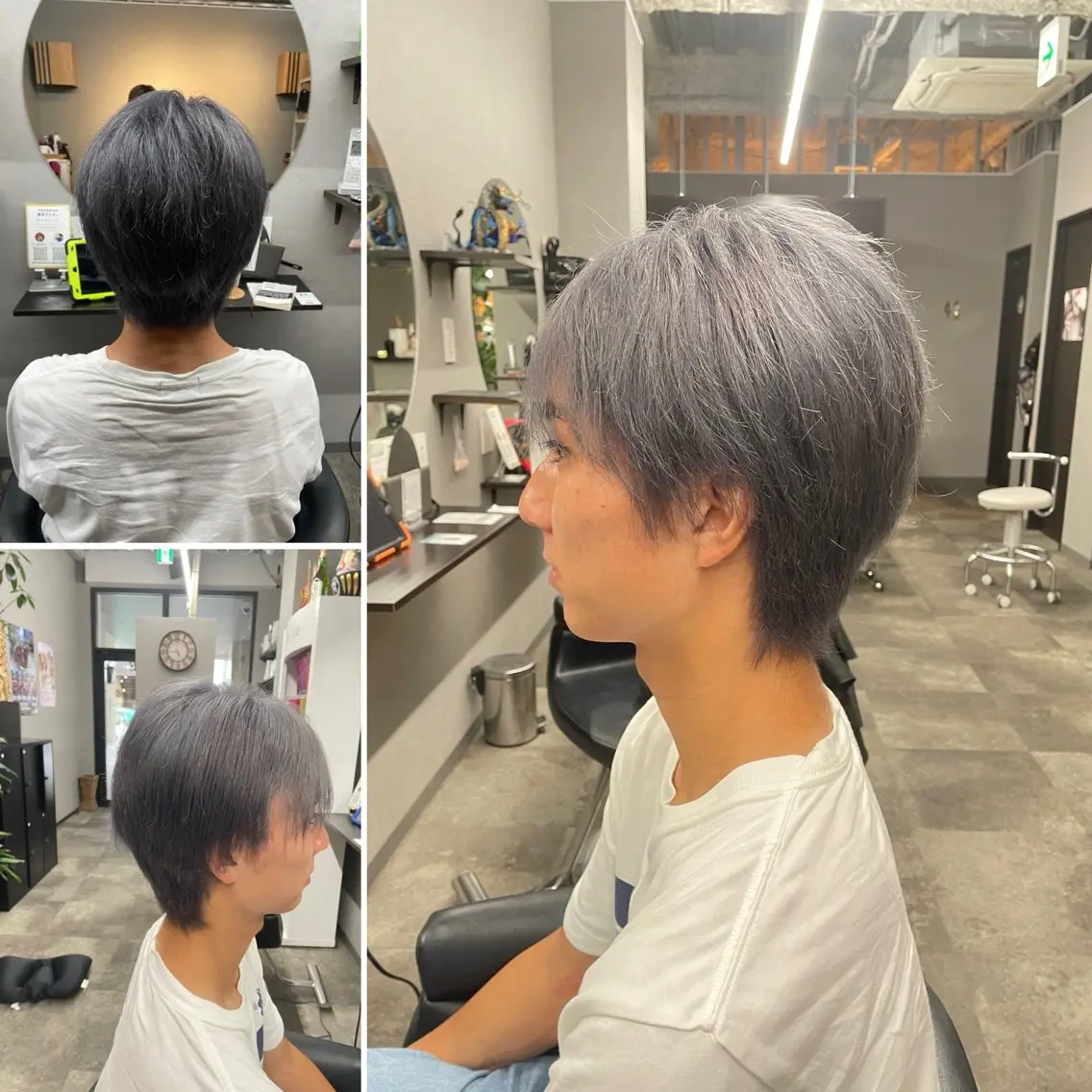 カラー メンズ メンズブリーチ ブリーチ シルバー カット ヘアカラー ヘアセット 🌹ミラクル美容師 🌹くっぽのヘアスタイル