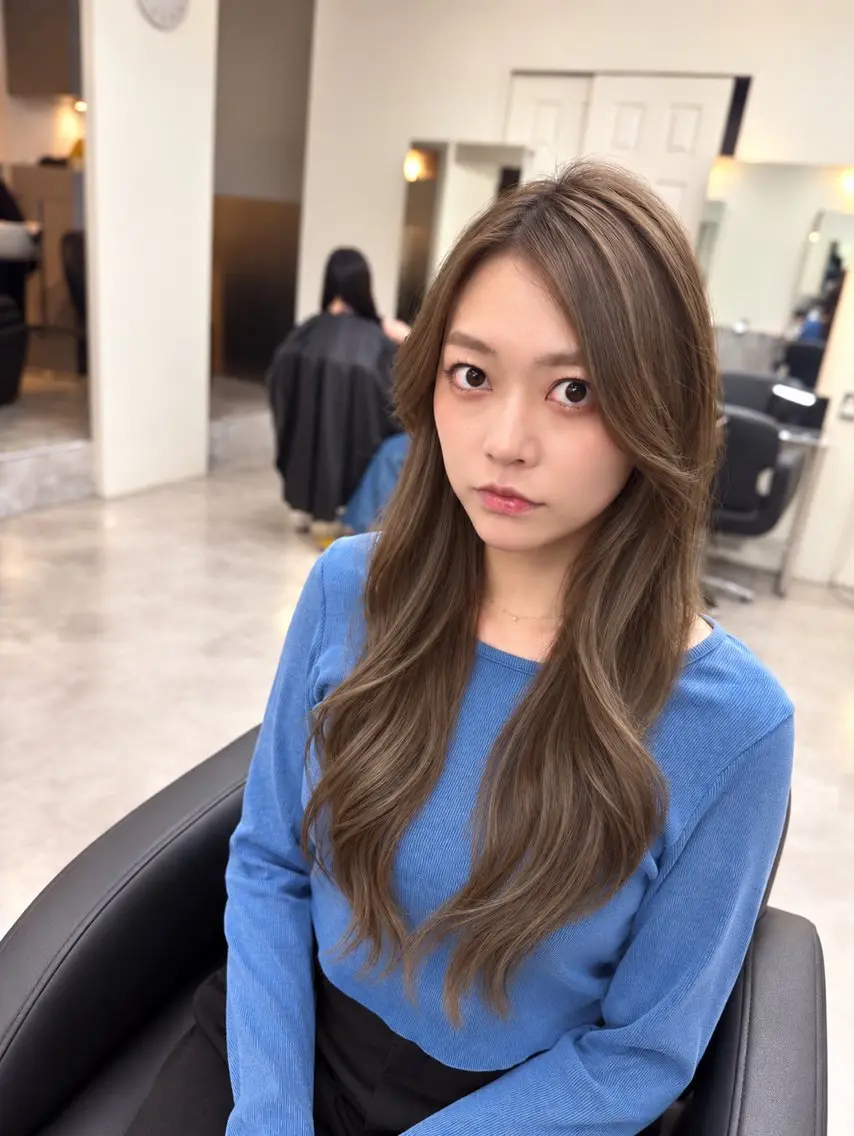 ロング カット ヘアカラー トリートメント 🫧とぅるん艶髪🫧 透明感カラー×猿渡のヘアスタイル