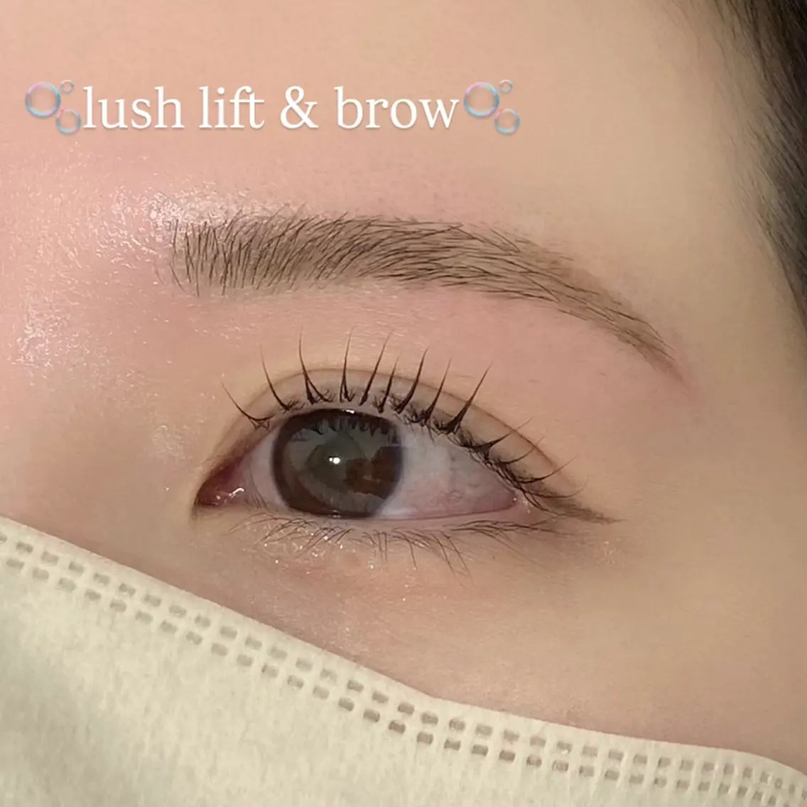 【同時施術】まつげパーマ(コーティング剤付き)➕眉毛スタイリング(wax、カット、メイク)¥10,500→の写真