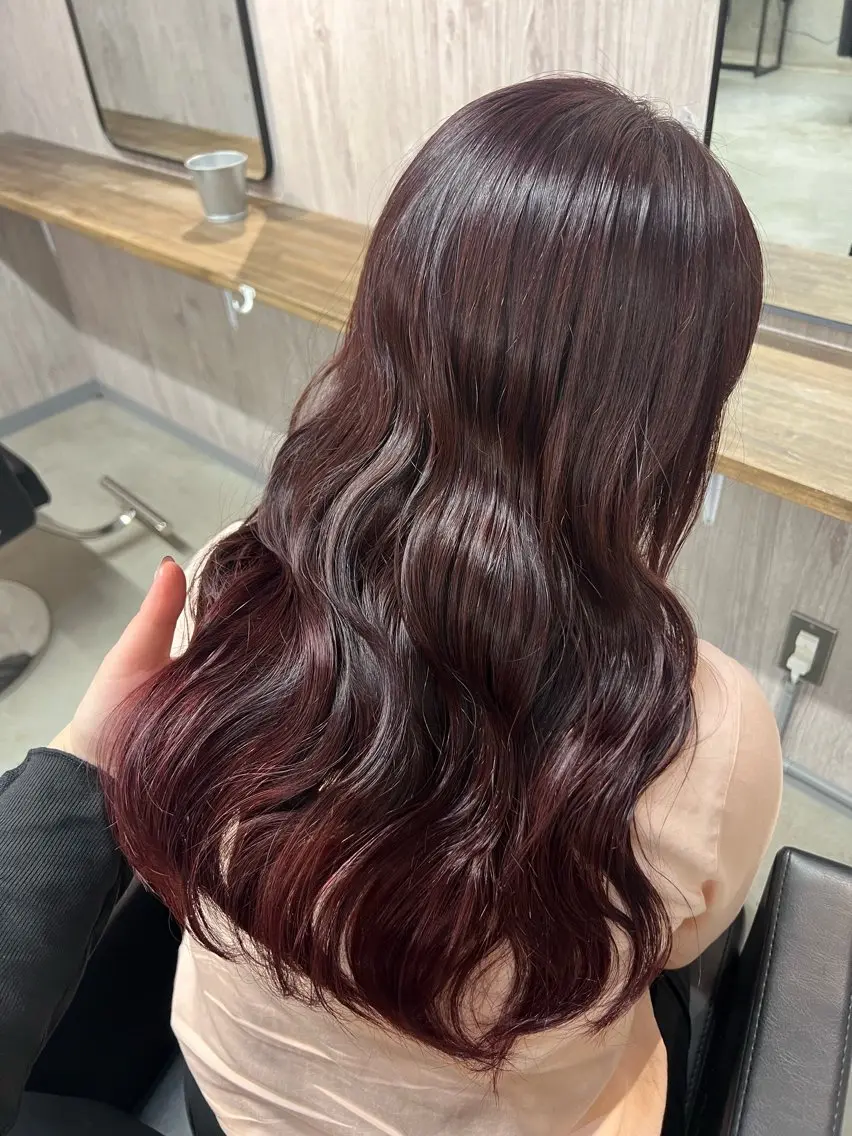 ロング ピンクラベンダー lafit kaede/韓国ヘアのヘアスタイル
