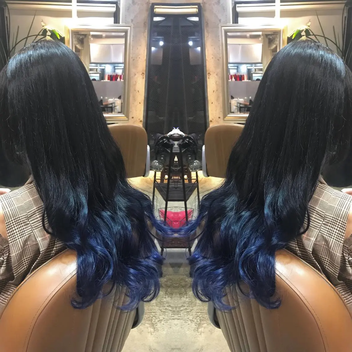 セミロング カラー パーマ ヘアアレンジ メンズ キッズ ネイル マツエク・マツパ ブルーカラー ブルー サロンドミルク 原宿のヘアスタイル