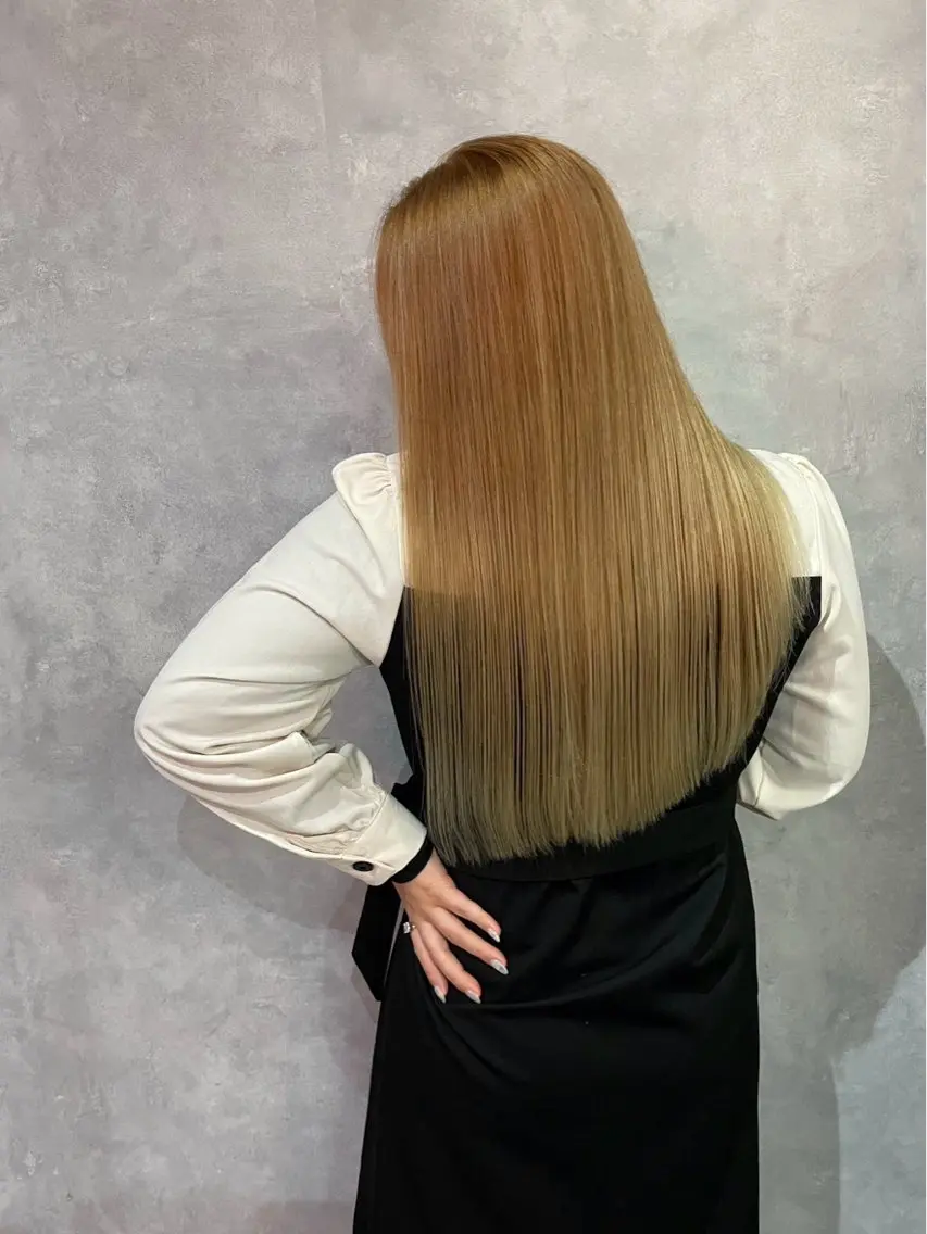 ロング ミストバング ハイライト 髪質改善 ヨシンモリ 韓国風ヘア 🫧La Mimi YUI🫧のヘアスタイル
