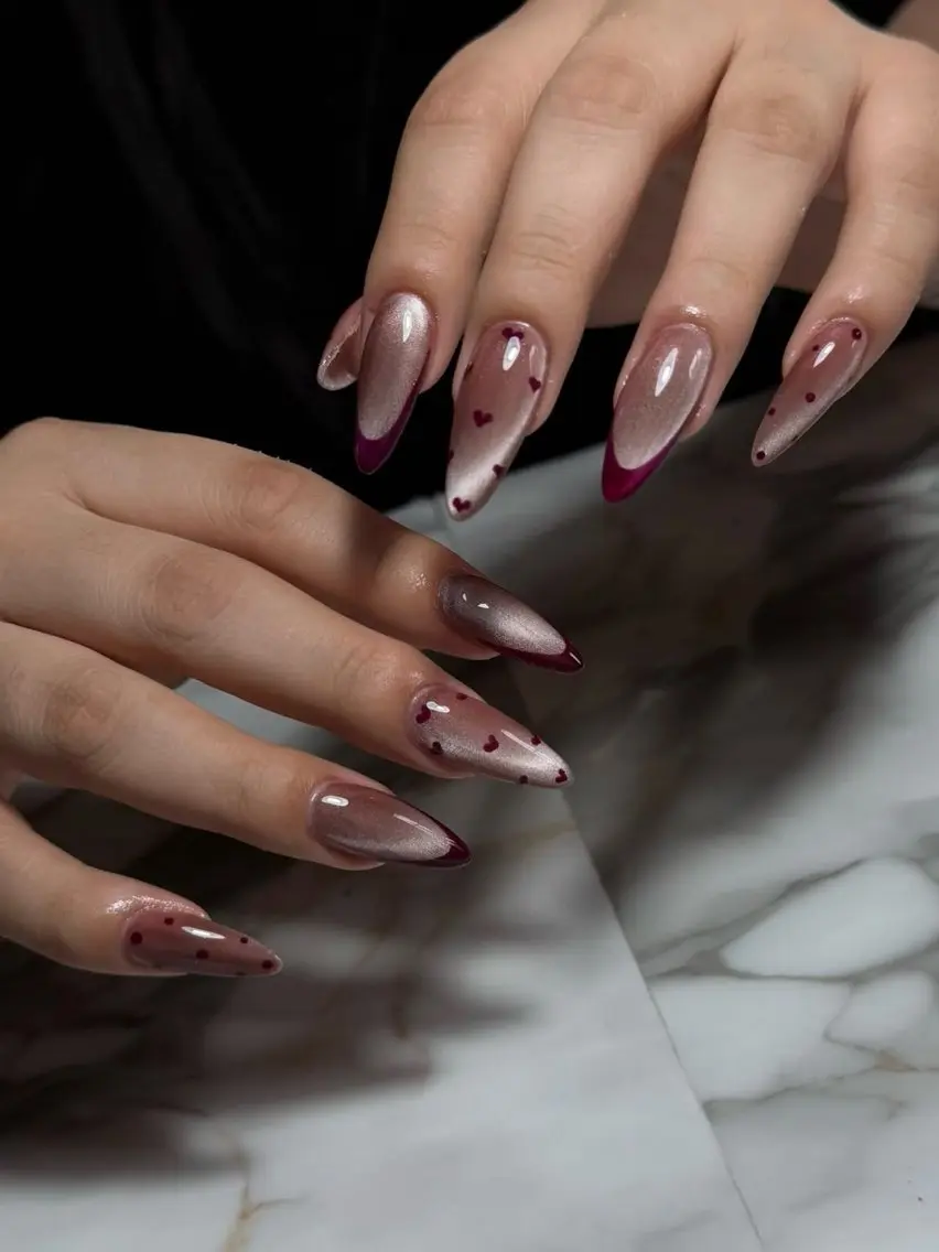 ネイル 長さ出し フレンチネイル 韓国ネイル ロングネイル マグネットネイル ハンドネイル Akina Nail 亀戸のネイルデザイン