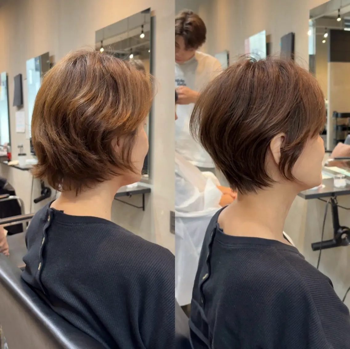 ショート カラー ショートボブ ボブレイヤー 丸みショート ボブ 韓国風ヘア カット ヘアカラー ショート/似合わせ/ 豊中/髙井のヘアスタイル