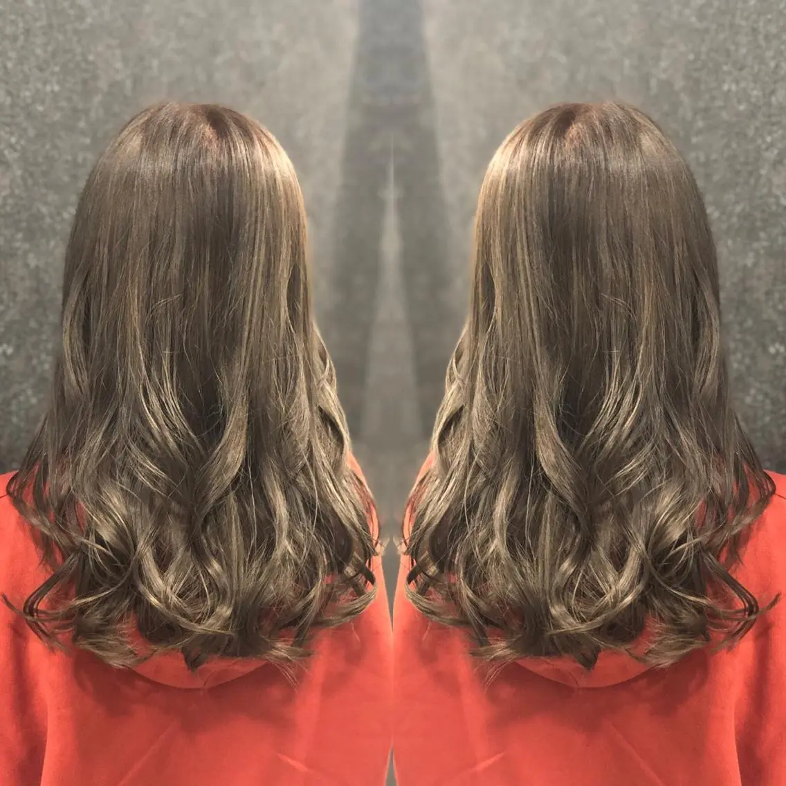セミロング カラー グレージュ 得能 雅人のヘアスタイル