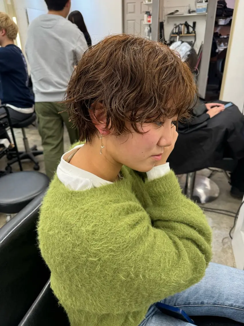 ショート カラー パーマ ショートヘア カット ヘアカラー パーマ 早瀬裕之 パーマのヘアスタイル