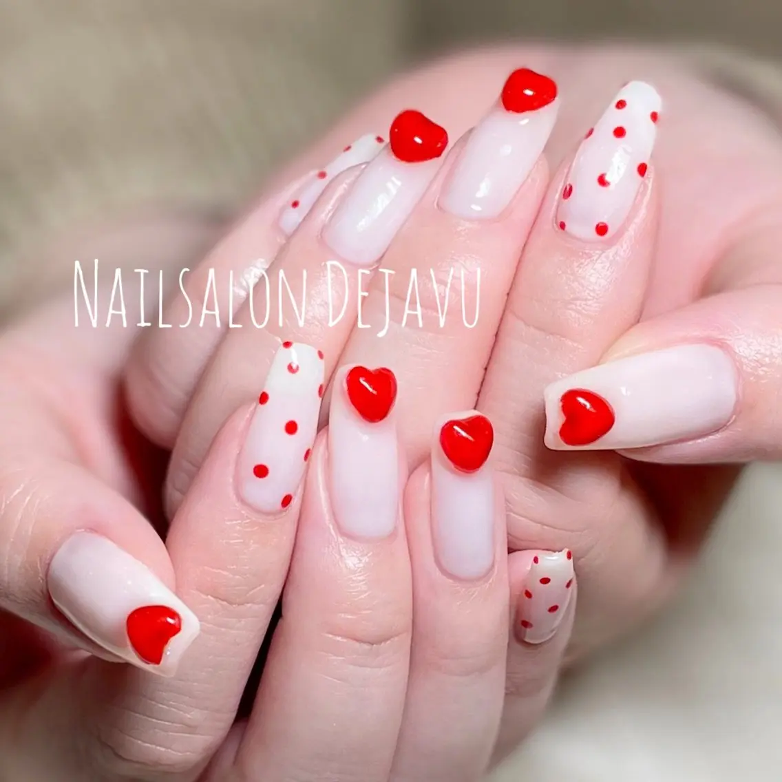 ネイル ドット ハート 持ち込み Nail salon Dejavu 🌿のネイルデザイン