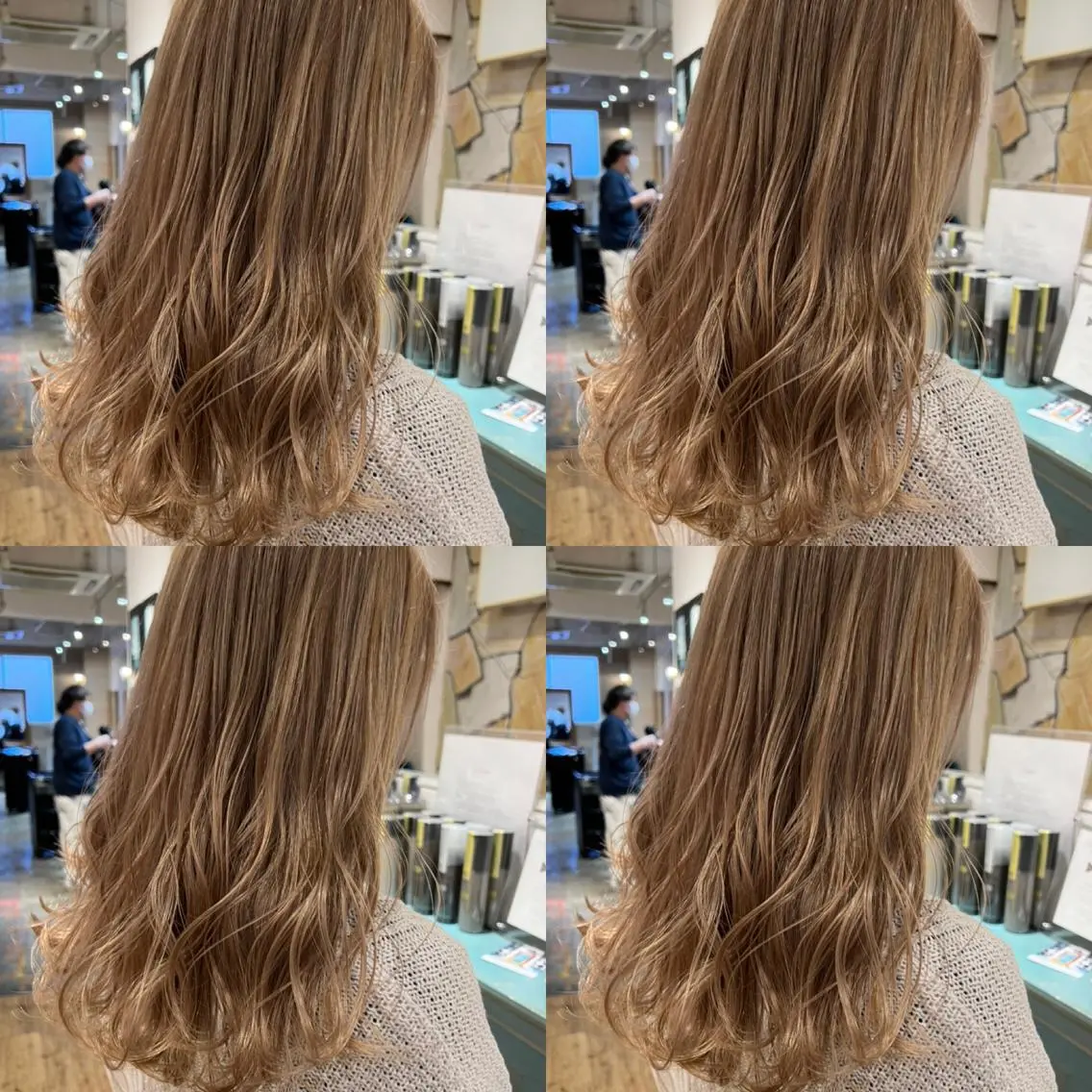 セミロング カラー ベージュカラー ミルクティーベージュ レイヤー×艶髪特化 マネージャー安藤光司のヘアスタイル