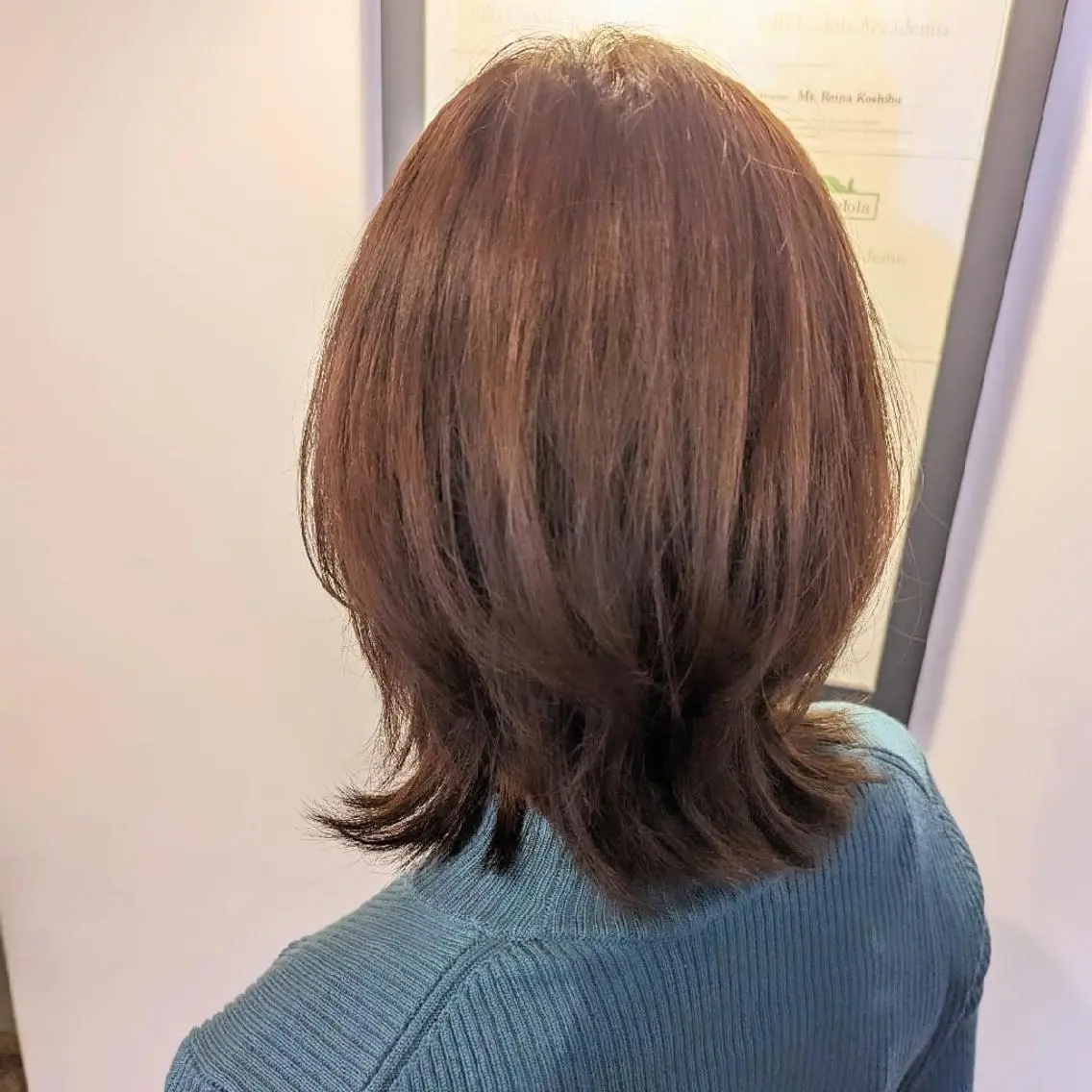 ミディアム くびれヘア トリートメント カット ヘアカラー トリートメント newi 天王寺　 masakoのヘアスタイル